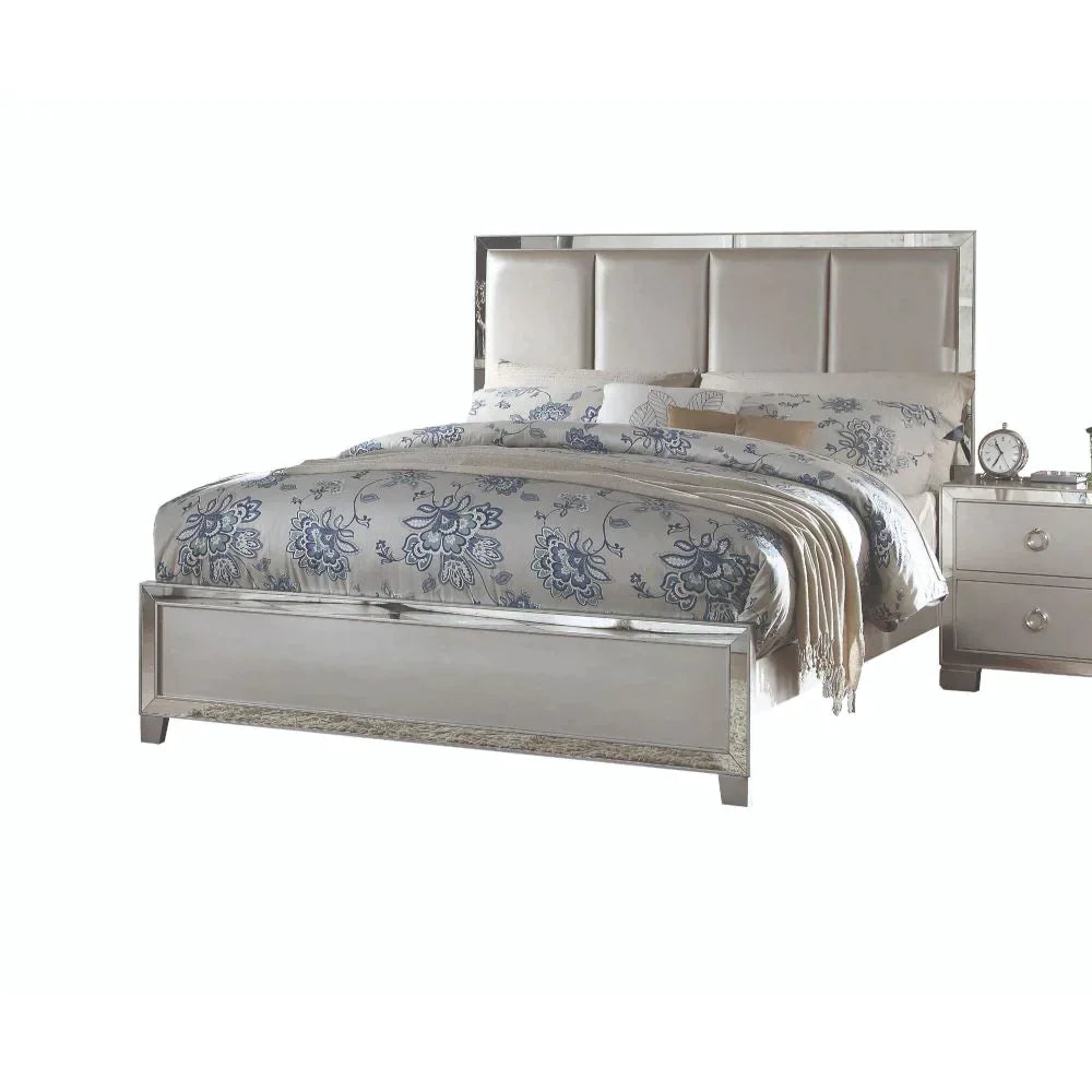 Voeville II Platinum PU & Platinum Queen Bed Model 24830Q By ACME Furniture