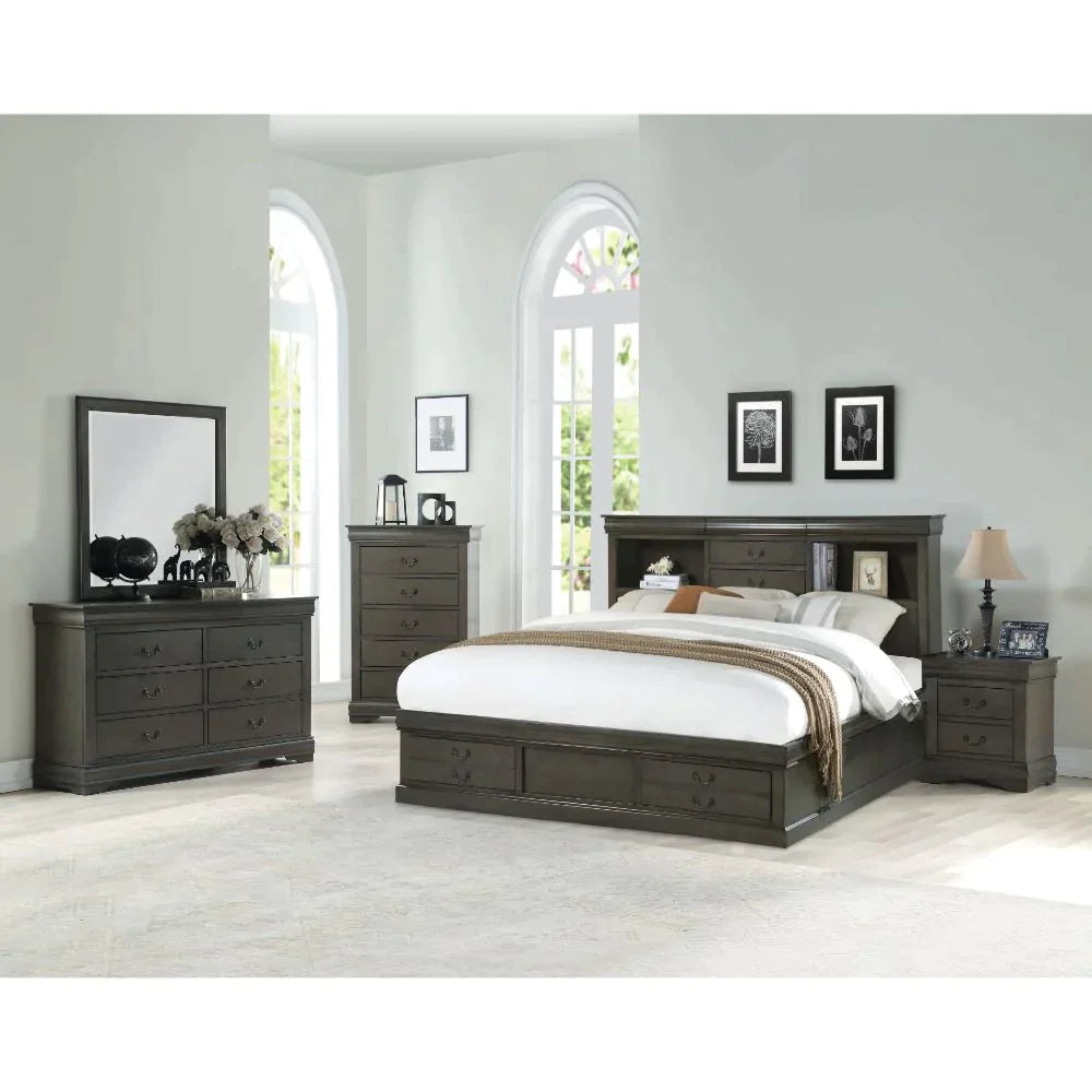 Louis Philippe III Dark Gray Queen Bed Model 24930Q By ACME Furniture