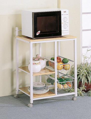 Coaster Kelvin 2-shelf Kitchen Cart Natural Brown and White Model 2506