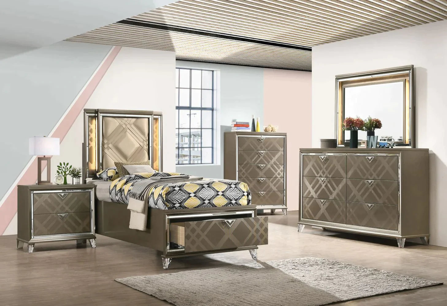 Acme Skylar Dark Champagne Dresser Acme Skylar Dark Champagne Dresser
