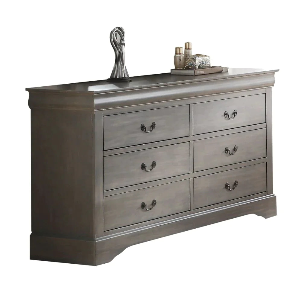 Louis Philippe III Antique Gray Dresser Model 25505 By ACME Furniture