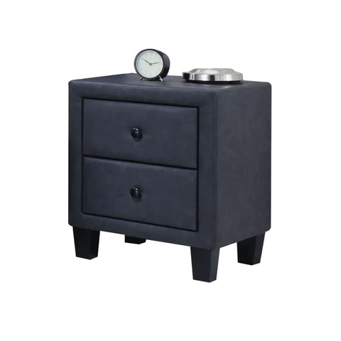 Saveria 2-Tone Gray PU Nightstand Model 25663 By ACME Furniture