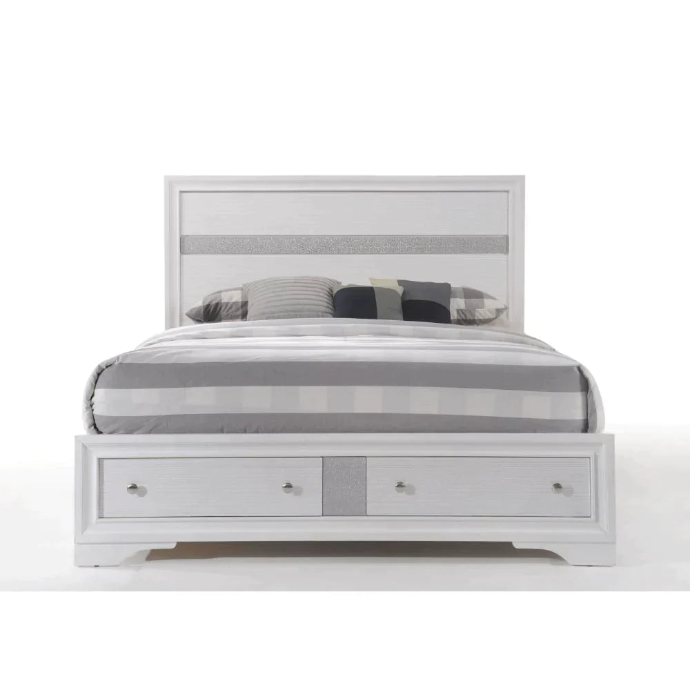 Naima White Eastern King Bed Model 25767EK By ACME Furniture