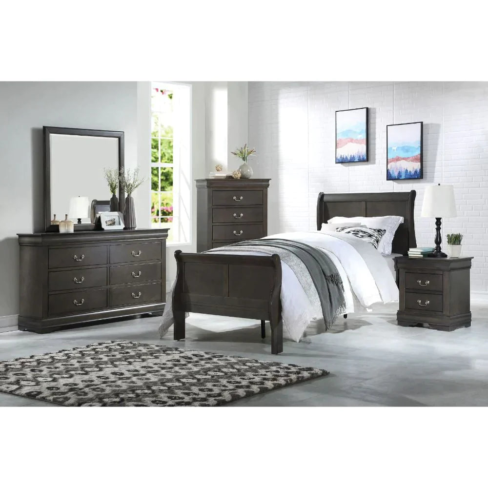 Louis Philippe Dark Gray Twin Bed Model 26800T By ACME Furniture