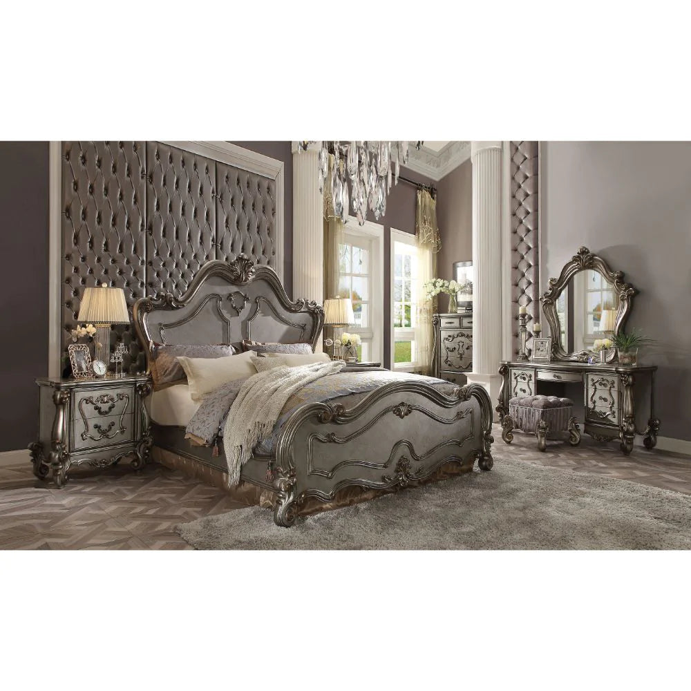 Versailles Antique Platinum Eastern King Bed Model 26857EK By ACME Furniture