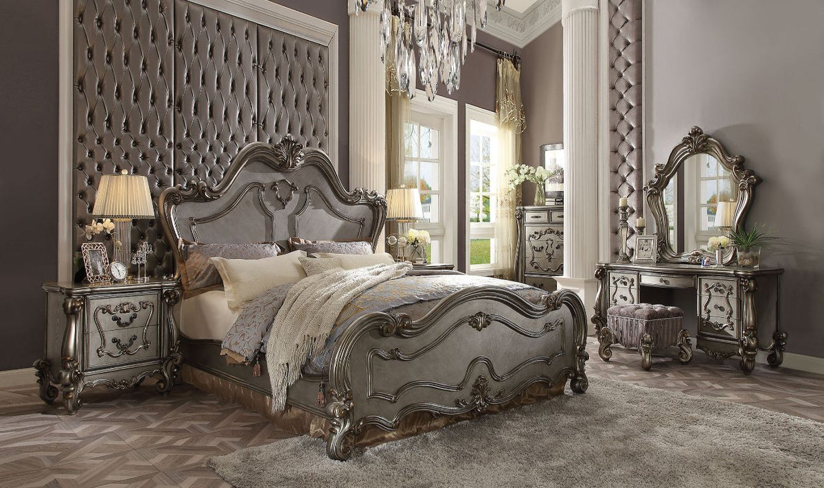 Versailles Antique Platinum Queen Bed Model 26860Q By ACME Furniture