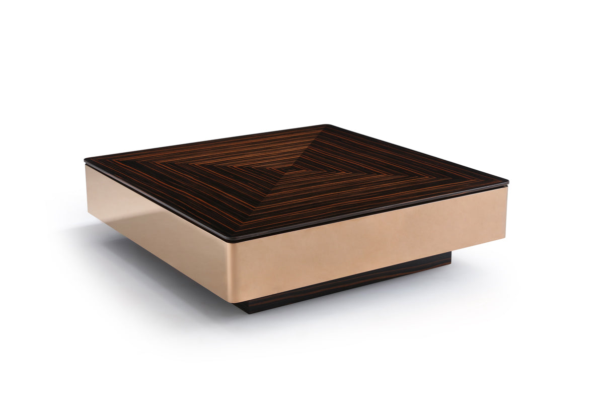 Modrest Larice Modern Square Ebony & Rosegold Coffee Table Model VGHB268E-EBN