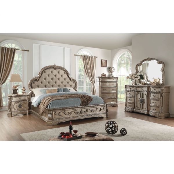 Northville PU & Antique Silver Queen Bed Model 26930Q By ACME Furniture