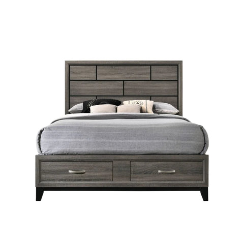Valdemar Weathered Gray Eastern King Bed Model 27057EK By ACME Furniture