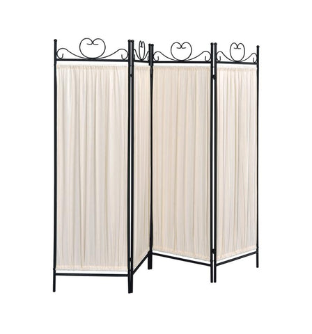 Coaster Dove 4-panel Folding Screen Beige and Black Model 2710