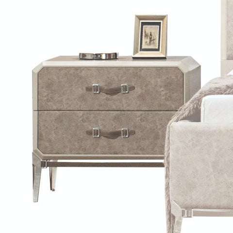 Kordal Vintage Beige PU Nightstand Model 27203 By ACME Furniture