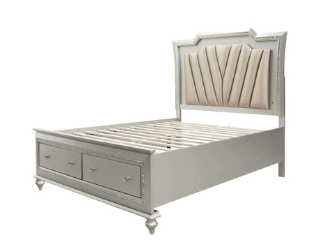 Kaitlyn PU & Champagne Eastern King Bed Model 27227EK By ACME Furniture