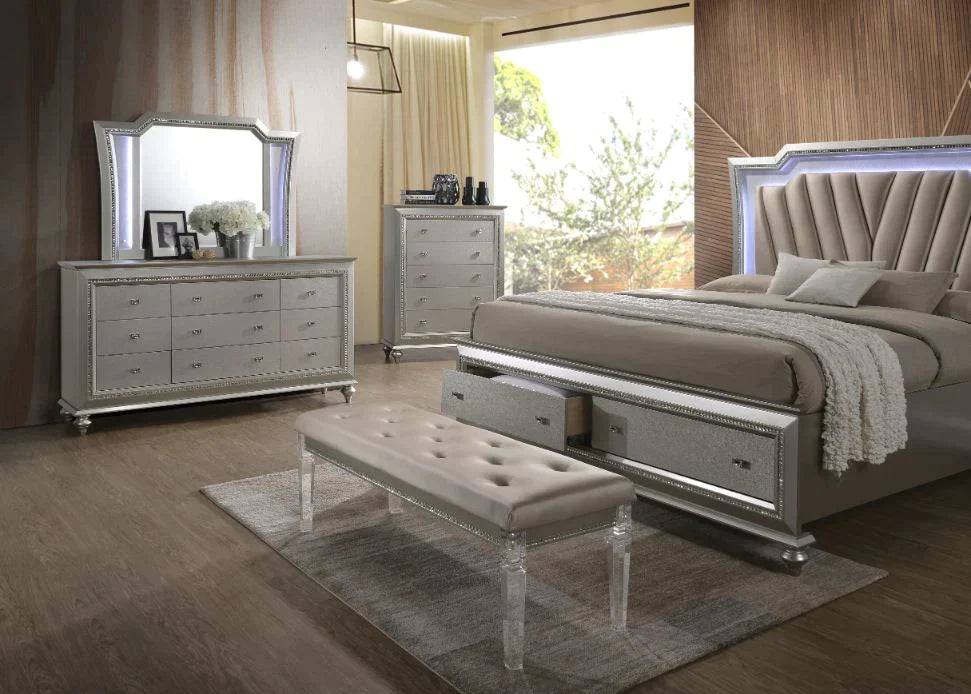 Kaitlyn PU & Clear Acrylic Bench Model 27237 By ACME Furniture