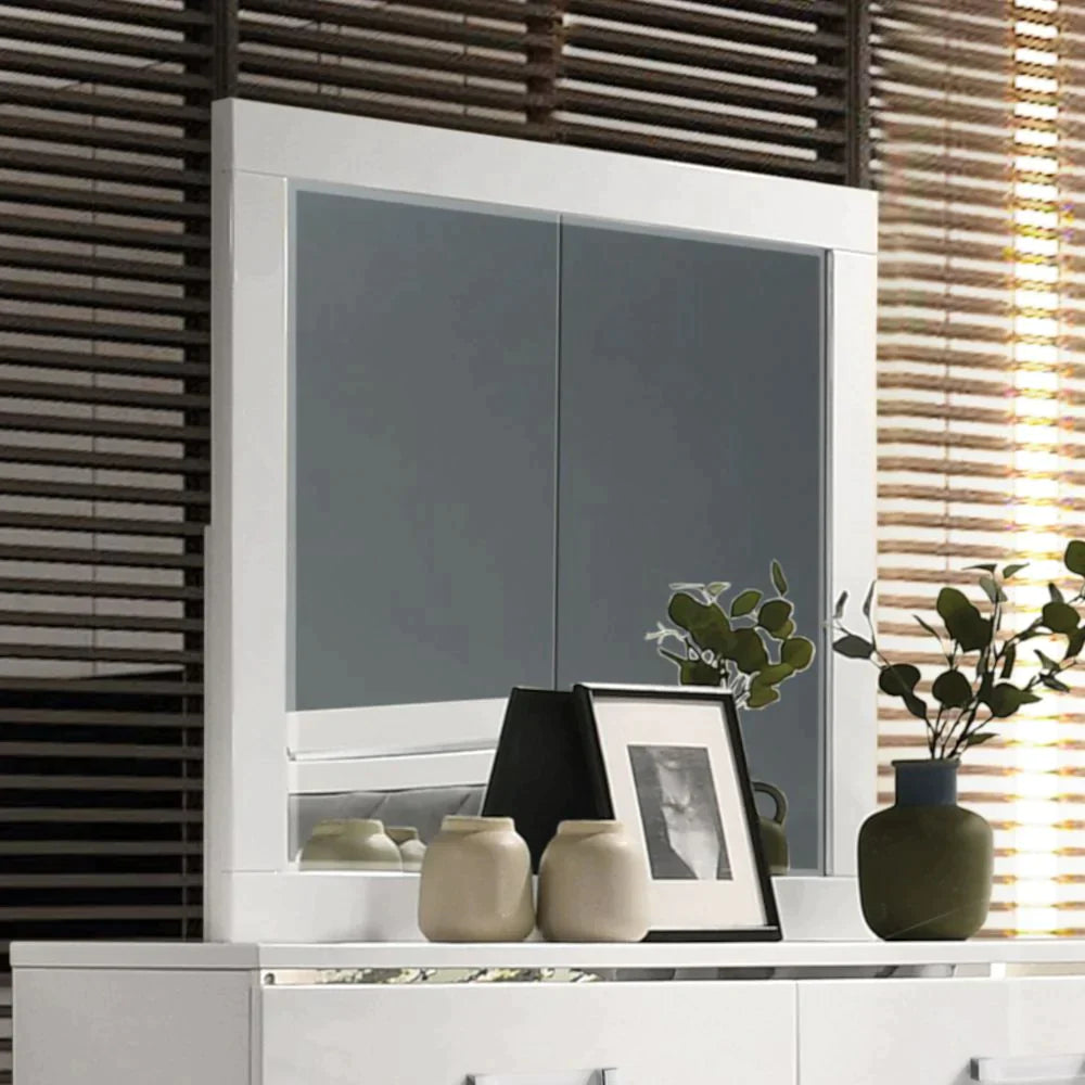 Chelsie White Finish Mirror Model 27394 By ACME Furniture