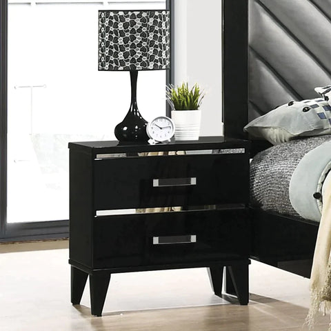 Chelsie Black Finish Nightstand Model 27413 By ACME Furniture