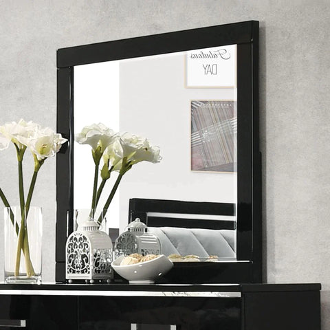 Chelsie Black Finish Mirror Model 27414 By ACME Furniture
