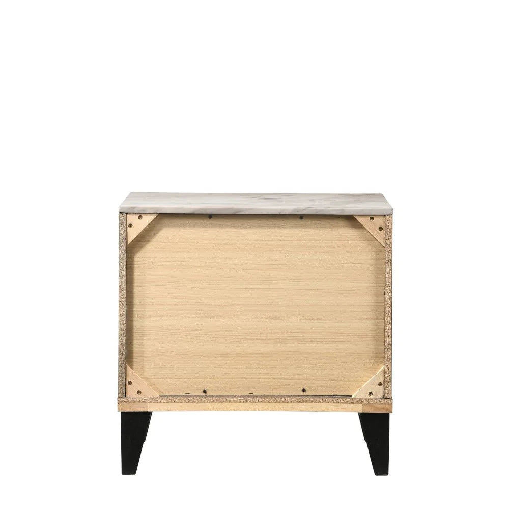 Avantika Faux Marble & Rustic Gray Oak Nightstand Model 27673 By ACME Furniture