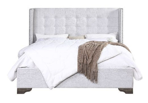 Artesia Tan Fabric & Salvaged Natural Finish California King Bed Model 27694CK By ACME Furniture