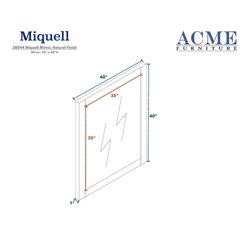 Miquell Natural Mirror Model 28044 By ACME Furniture