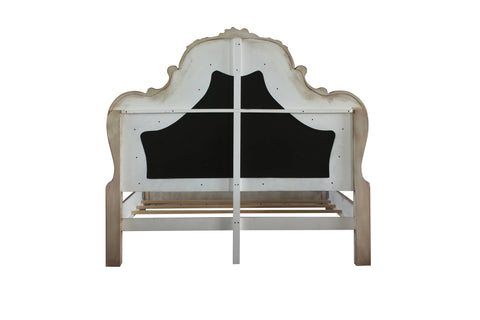 Dresden Vintage Bone White & PU California King Bed Model 28164CK By ACME Furniture