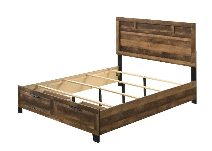 Morales Rustic Oak Finish Eastern King Bed Model 28587EK By ACME Furniture