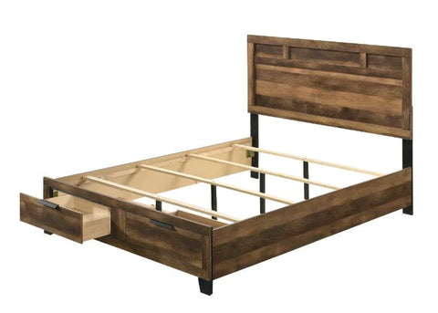 Morales Rustic Oak Finish Eastern King Bed Model 28587EK By ACME Furniture