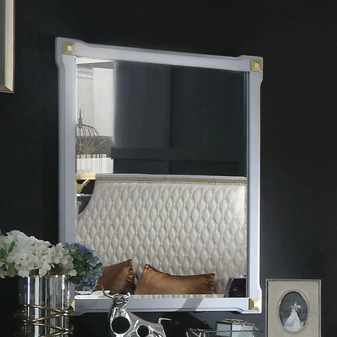 House Marchese Pearl Gray Finish Mirror Model 28864 By ACME Furniture