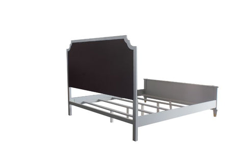 ACME House Marchese Two Tone Beige Fabric & Pearl Gray Finish House Marchese Eastern King Bed Model 28877EK