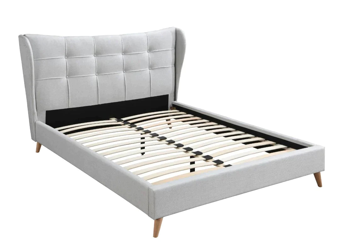 Duran Light Gray Fabric Eastern King Bed Model 28957EK By ACME Furniture