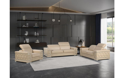 296 Beige Sofa Set – Genuine LeatherModel:  296-BEIGE