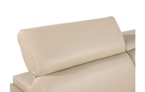 296 Beige Sofa – Genuine LeatherModel:  296-BEIGE-S