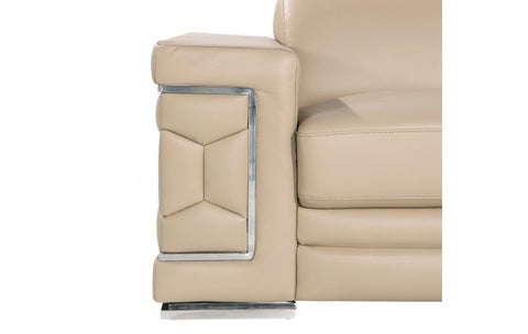 296 Beige Sofa – Genuine LeatherModel:  296-BEIGE-S