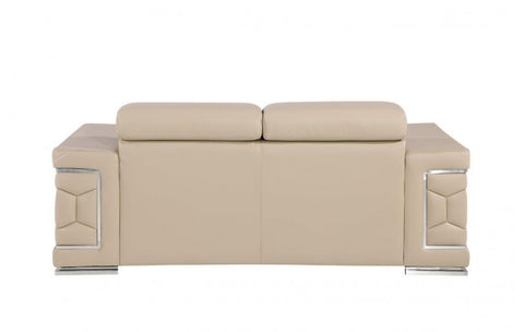 296 Beige Loveseat – Genuine LeatherModel:  296-BEIGE-L