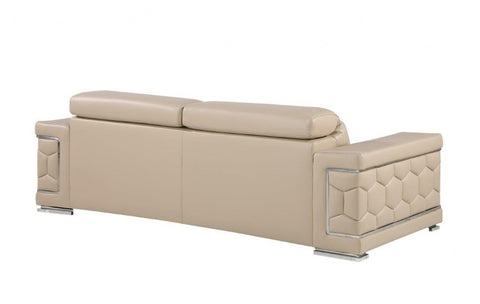 296 Beige Sofa – Genuine LeatherModel:  296-BEIGE-S