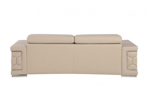 296 Beige Sofa – Genuine LeatherModel:  296-BEIGE-S