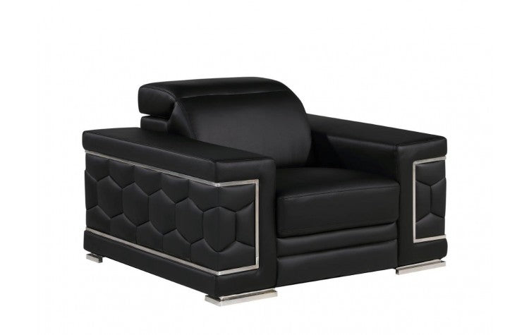 296 Black Chair – Genuine LeatherModel:  296-BLACK-CH