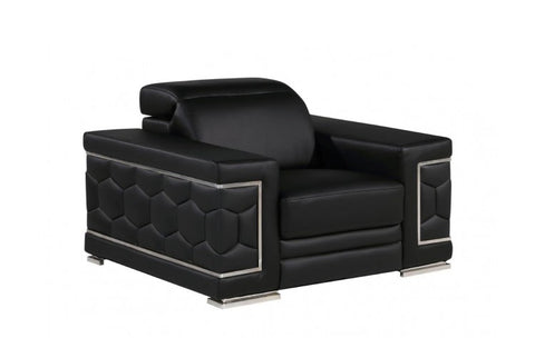 296 Black Chair – Genuine LeatherModel:  296-BLACK-CH