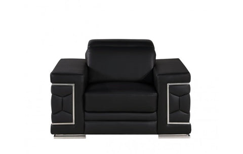 296 Black Chair – Genuine LeatherModel:  296-BLACK-CH