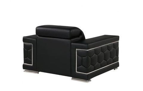 296 Black Chair – Genuine LeatherModel:  296-BLACK-CH