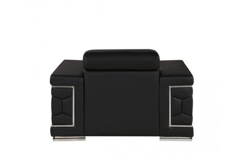 296 Black Chair – Genuine LeatherModel:  296-BLACK-CH