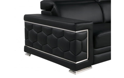 296 Black Sofa – Genuine LeatherModel:  296-BLACK-S