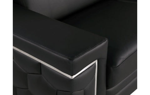 296 Black Sofa – Genuine LeatherModel:  296-BLACK-S