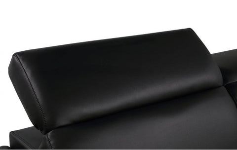 296 Black Sofa – Genuine LeatherModel:  296-BLACK-S
