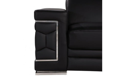 296 Black Sofa – Genuine LeatherModel:  296-BLACK-S
