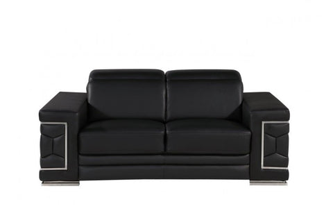 296 Black Loveseat – Genuine LeatherModel:  296-BLACK-L