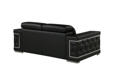 296 Black Loveseat – Genuine LeatherModel:  296-BLACK-L