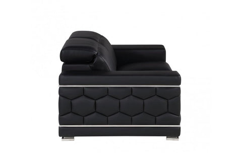 296 Black Loveseat – Genuine LeatherModel:  296-BLACK-L