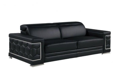 296 Black Sofa – Genuine LeatherModel:  296-BLACK-S