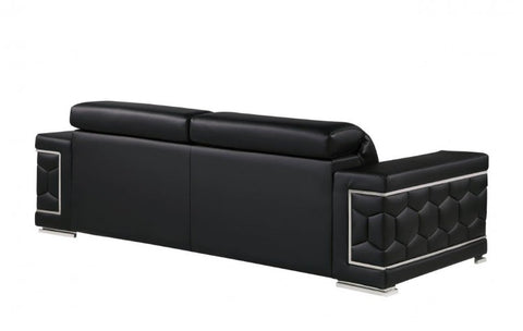 296 Black Sofa – Genuine LeatherModel:  296-BLACK-S