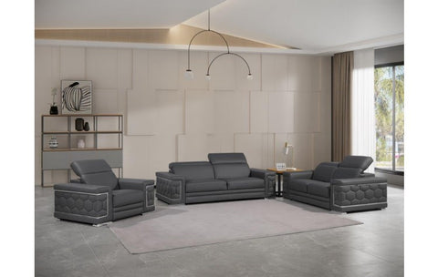 296 Dark Gray Sofa Set – Genuine LeatherModel:  296-GREY